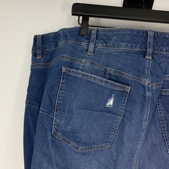 Torrid Jeans Bombshell Skinny Blue Distressed Denim Premium Stretch Raw Hem - Picture 9 of 12